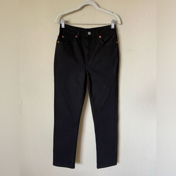 Re/Done 70's Orginals Black Straight Jeans High Rise Size 25 - Picture 11 of 16